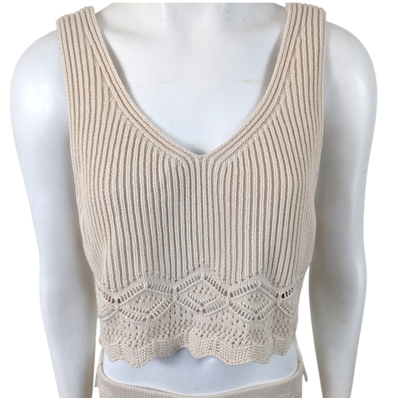 House of Harlow 1960 Sweater Set Crop Top Pencil Skirt NEW Womens Large Ivory - Picture 4 of 16